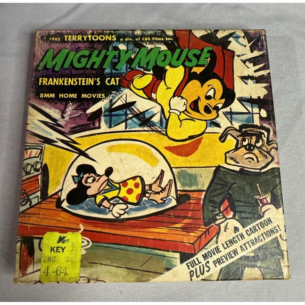 Vintage 1963 Mighty Mouse Frankensteins Cat 8mm Film Terrytoons Ken Films 225